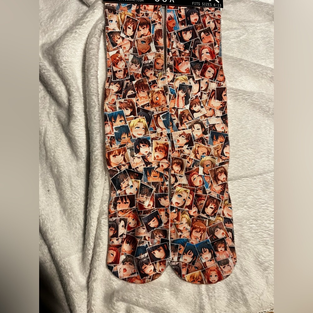 All natural 'Anime' 100% cotton Unisex socks one size fits all 6-13